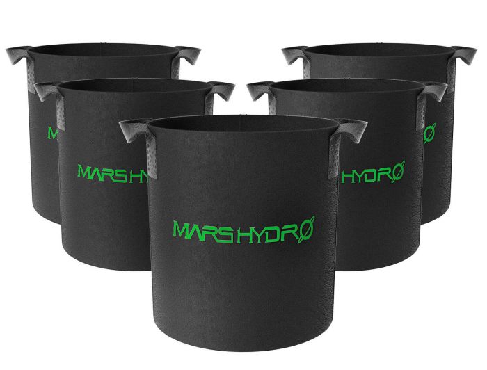 1,2,4,9,10 or 12 Gal actual cap. Fabric Grow Bag Pots Cannabis 5 pk SHIP  FREE